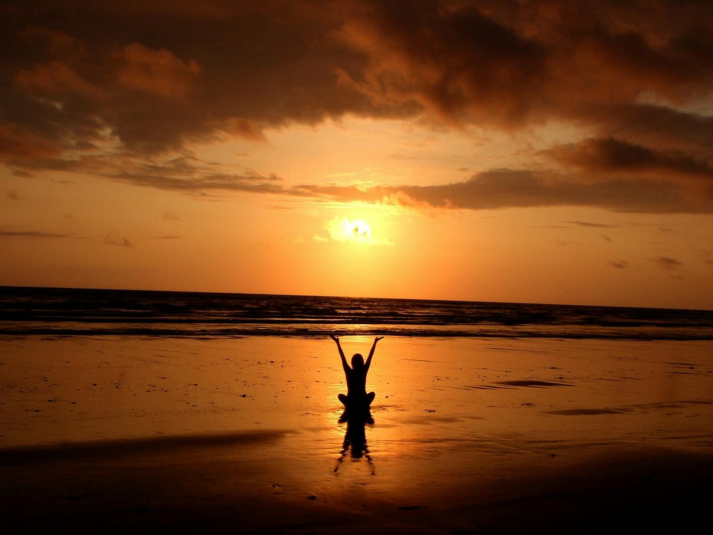 silhouette of person raising its hand
